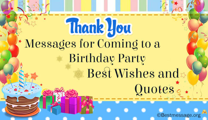 Birthday Party Thank You Messages